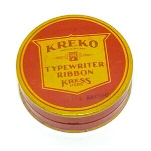 Kreko Kress Typewriter Ribbon Tin Box Vintage Collectible Empty Tin Collectible